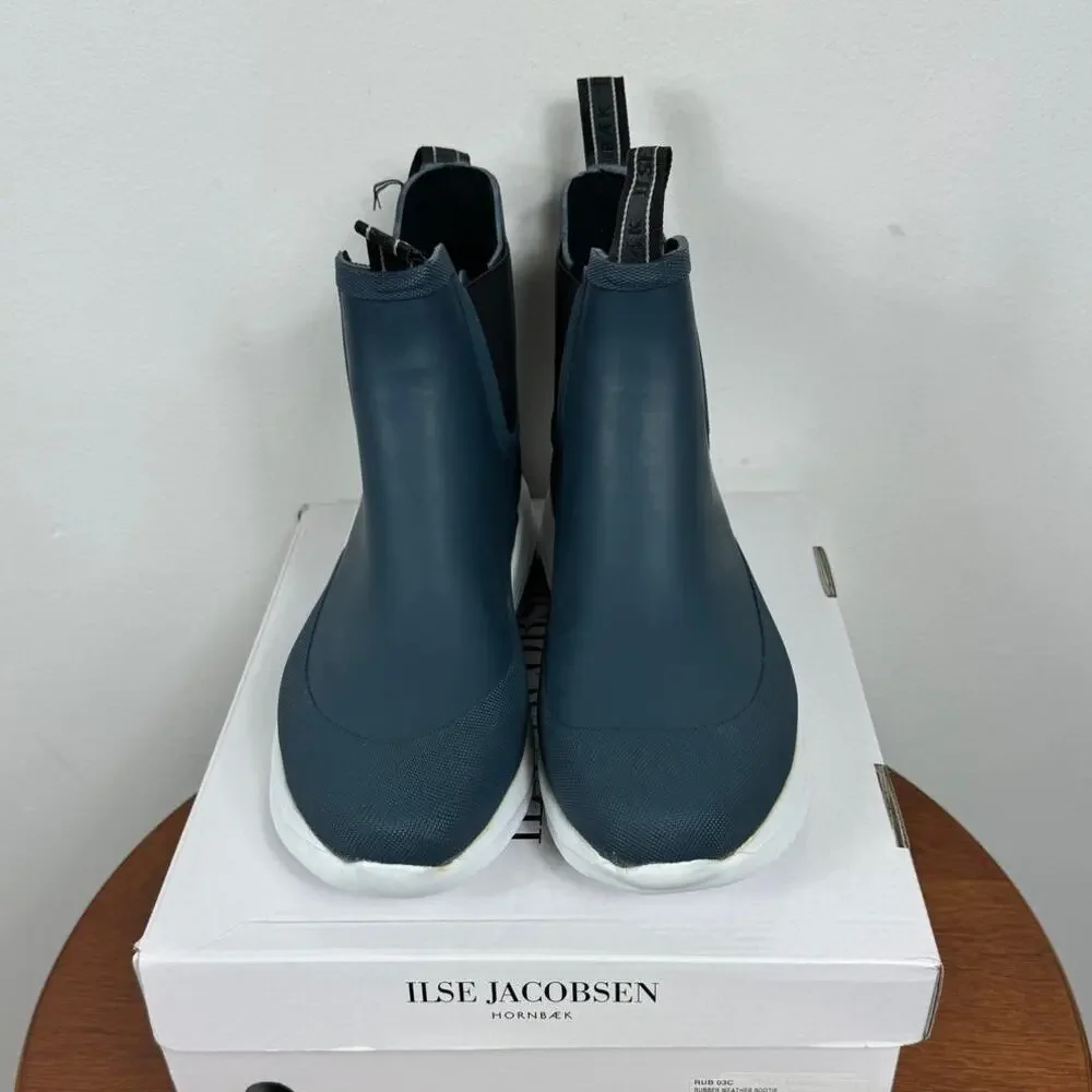 New Ilse Jacobsen Rubber Waterproof Rain Boot in Orion Blue Women's Size 10